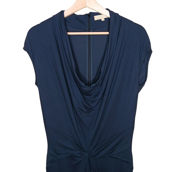 Michael Kors Collection Made in Italy Cowl Neck Stretch Jersey Dress Size 8 Navy - Picture 3 of 13
